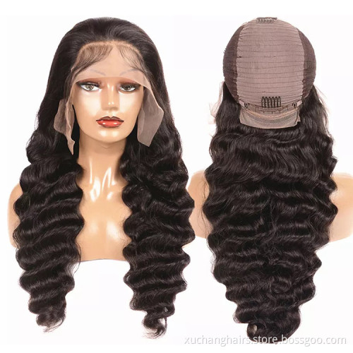 perruque lace frontal original transparent front lace wig raw virgin human hair wigs loose deep wave Brazilian lace front wigs